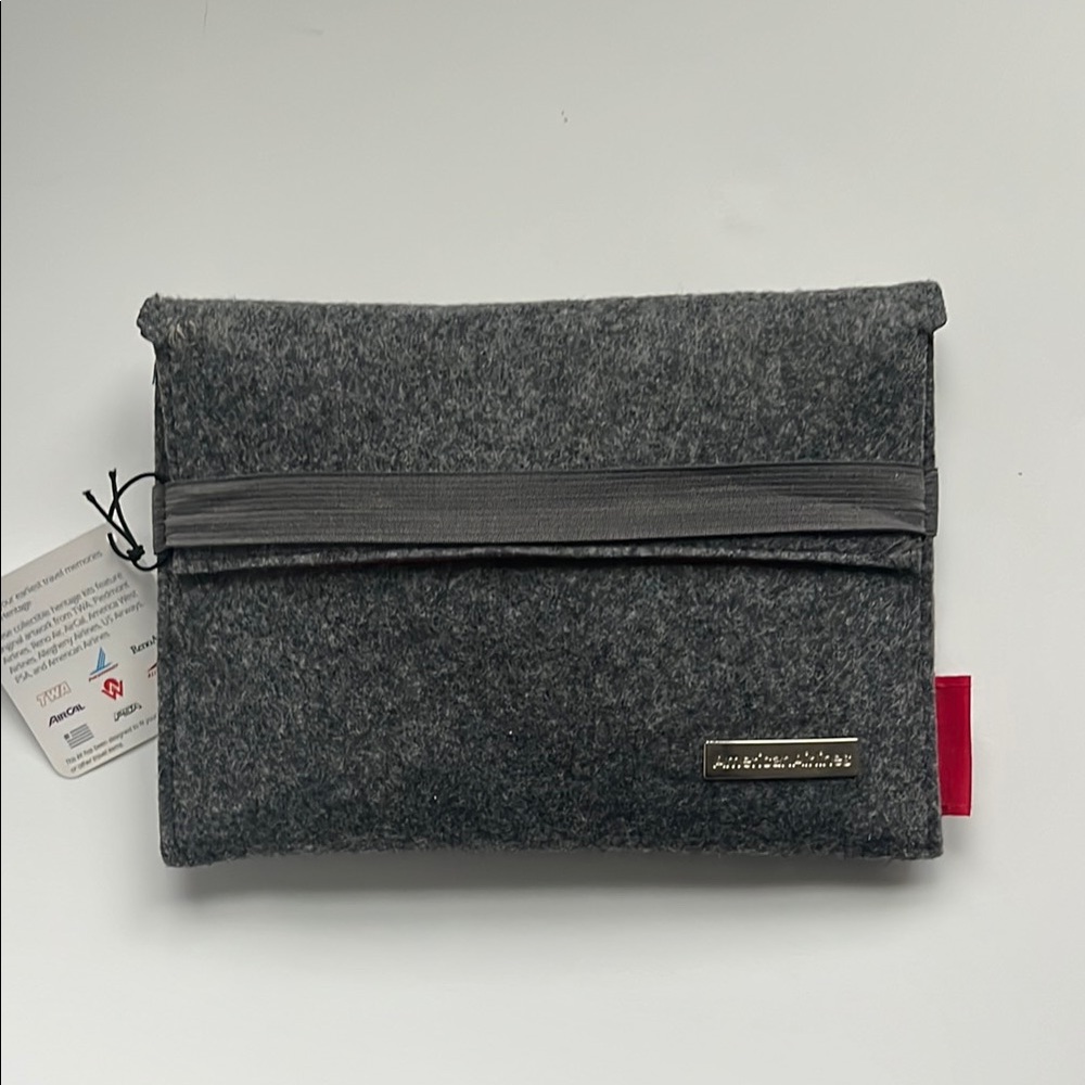 Gray Felt Travel Pouch